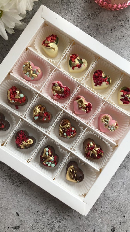 Chocolate heart's || sweet hearts loaded with dry flower and nuts