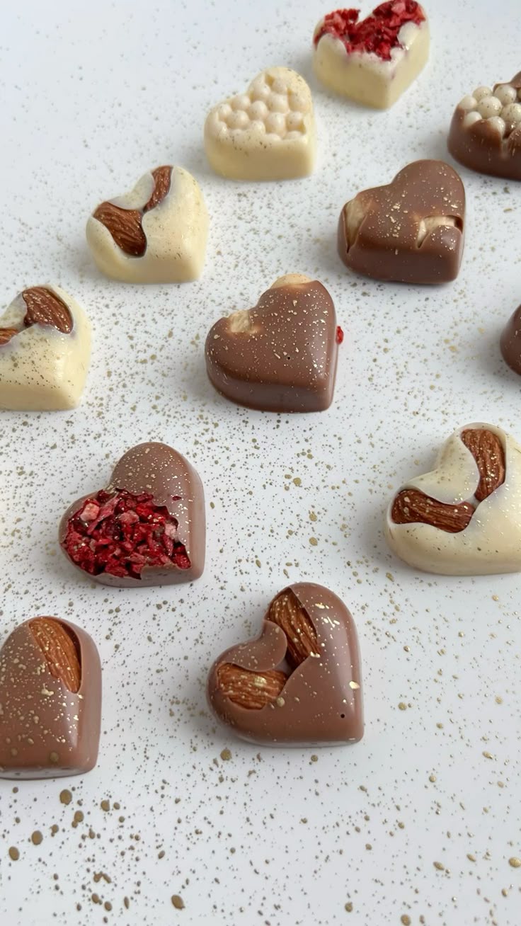Chocolate heart's || sweet hearts loaded with dry flower and nuts
