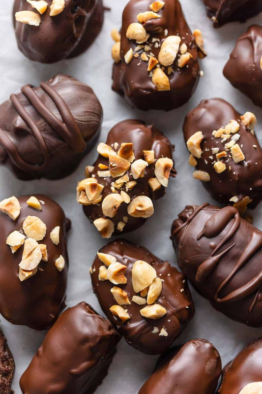 Chocolate coated caramelized khajur | pack of 20